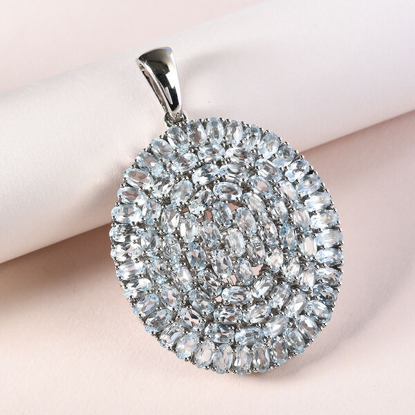 Himmelblauer Topas Anh&auml;nger 925 Silber platiniert ca. 23,15 ct image number 2