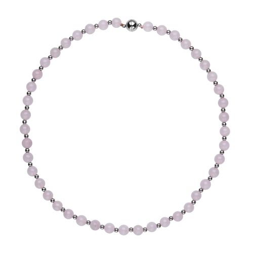 Rosenquarz Halskette, 50 cm, 162,50 ct. image number 0