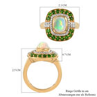 Natürlicher Äthiopischer Opal und Natürlicher Chromdiopsid Ring 925 Silber vergoldet  ca. 2,08 ct image number 6