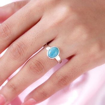 Sierra Nevada T&uuml;rkis Solit&auml;r Ring, 925 Silber platiniert, 1,90 ct