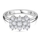 RADIANTA GRA zertifiziert Moissanit (D-VVS) Ring 925 Silber rhodiniert (Größe 18.00) ca. 1.07 ct