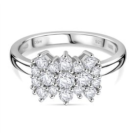 RADIANTA GRA zertifiziert Moissanit (D-VVS) Ring 925 Silber rhodiniert (Größe 18.00) ca. 1.07 ct