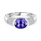 Rhapsody AAAA Tansanit, Weißer Diamant VS/EF Ring 950 Platin (Größe 17.00) ca. 2,53 ct