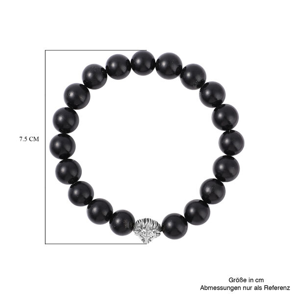 Schungit Armband, 19 cm, (9-11mm),925 Silber Schwarz oxidiert ca. 134.00 ct image number 4