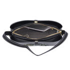 Crossbody Tasche aus 100% echtem Leder, Hirsche Muster, Größe 22x11x18 cm, Schwarz image number 6
