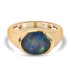 Boulder Opal Triplett Ring 925 Silber vergoldet  ca. 2,11 ct image number 0