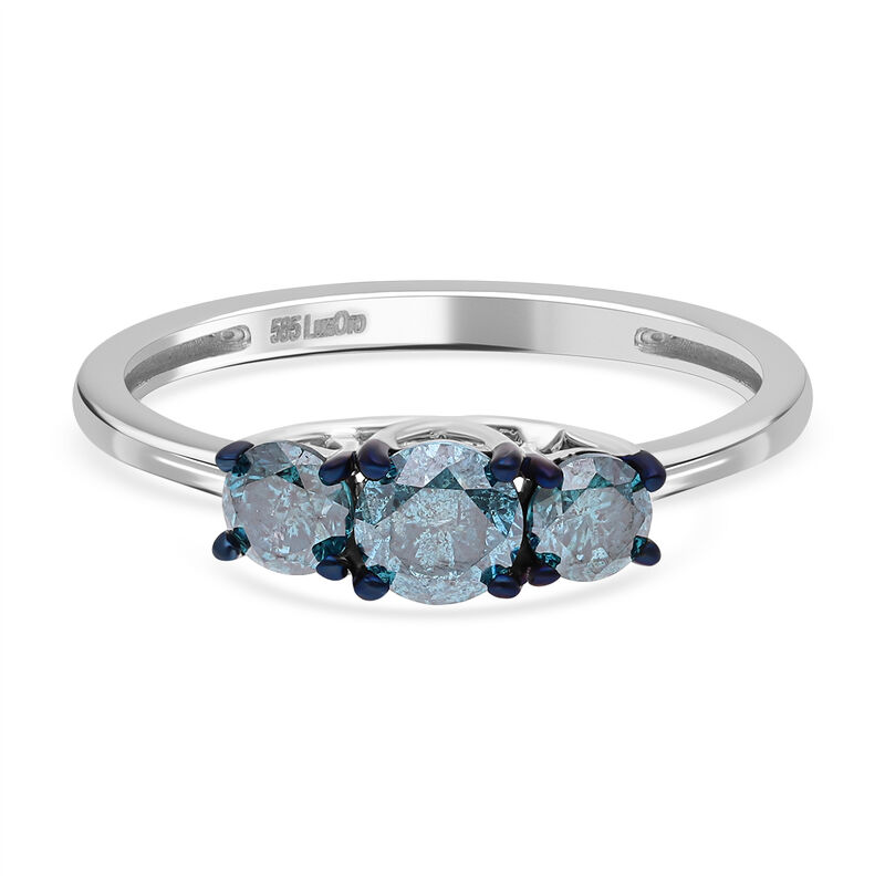 SGL zertifizierter I1-I2 blauer Diamant-Ring - 1 ct. image number 0