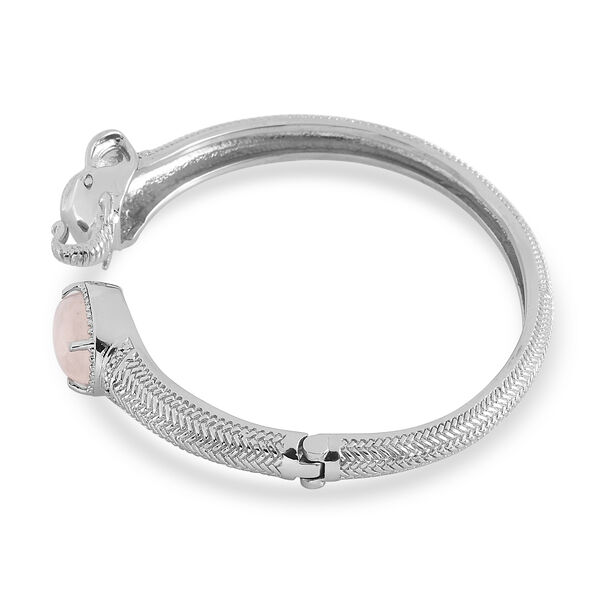 Rosenquarz-Armreif, ca. 20 cm, Edelstahl ca. 6,20 ct image number 4