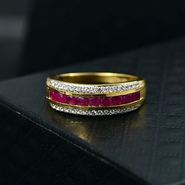 D'Joy AA burmesischer Rubin und Zirkon Ring - 1,34 ct. image number 2