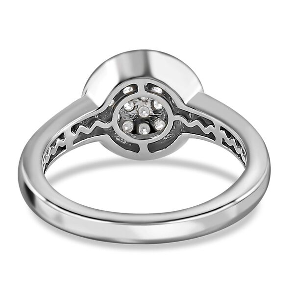 88 Facetten Moissanit Ring 925 Silber platiniert ca. 0,29 ct image number 6