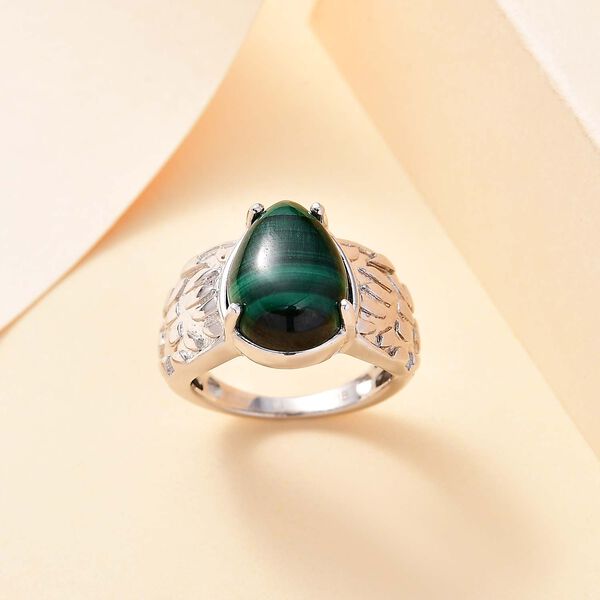 Malachit Ring Messing (Gr&ouml;&szlig;e 16.00) ca. 6,73 ct image number 2