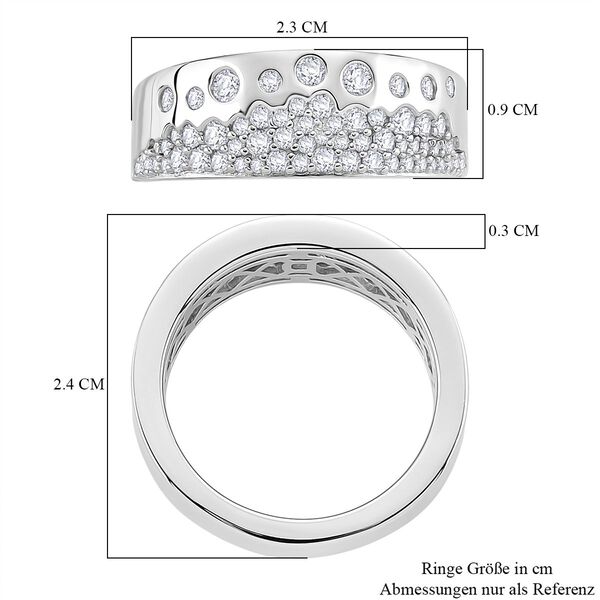 Moissanit Ring 925 Silber rhodiniert (Gr&ouml;&szlig;e 17.00) ca. 0,76 ct image number 5