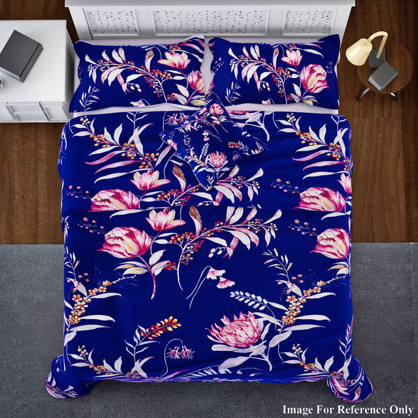 3er-Set: Bettbezug 135x200 cm, 2mal Kissenbezüge 80x80 cm und 40x80 cm, Dunkelblau image number 2