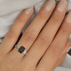 Meteorit und Zirkon Ring 925 Silber vergoldet  ca. 5,71 ct image number 2