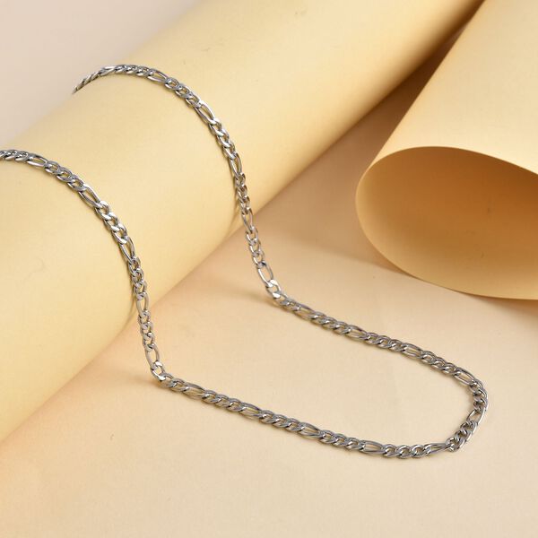 316L Edelstahl Figaro-Halskette, ca. 49.5 cm, ca. 10,00g image number 1