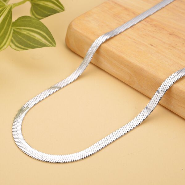 Seidige Fischgräten-Gliederkette, ca. 45 cm, reiner Edelstahl ca. 20,20g image number 2