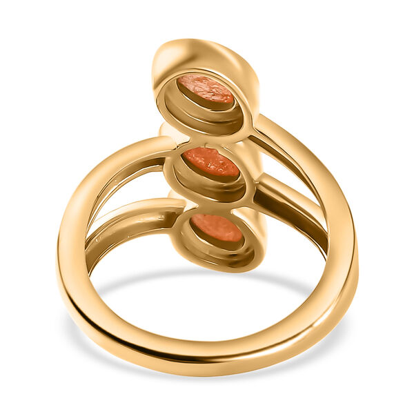 Korevora Sonnenstein Bypass Ring 925 Silber vergoldet image number 6