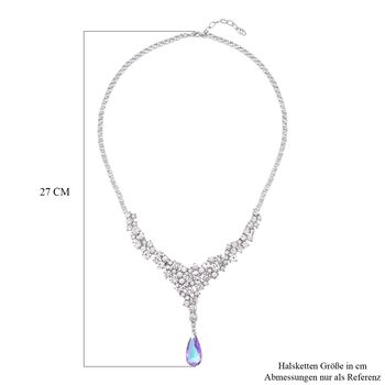 Wei&szlig;e und lila Kristall-Halskette, 50 cm - 25 ct.