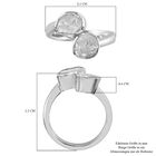 Handgearbeiteter Polki Diamant Ring 925 Silber Platin-Überzug image number 5