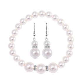Weißes Muschelkernperle Schmuckset