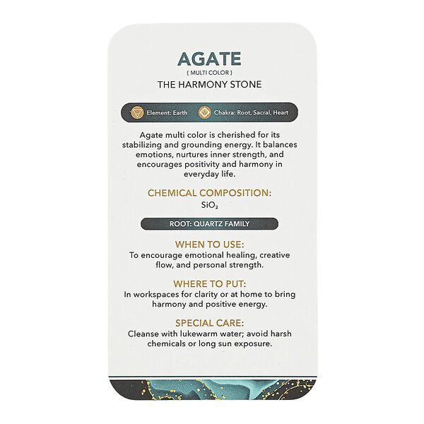 Gem Crystal Kollektion - Mehrfarbiger Achat Freiform, Klein image number 7