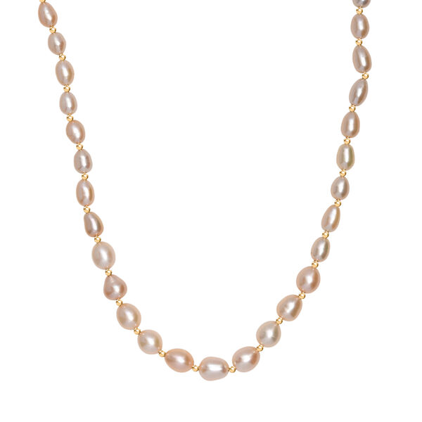 AA Pfirsich-S&uuml;&szlig;wasser Perle Halskette, 45cm image number 0