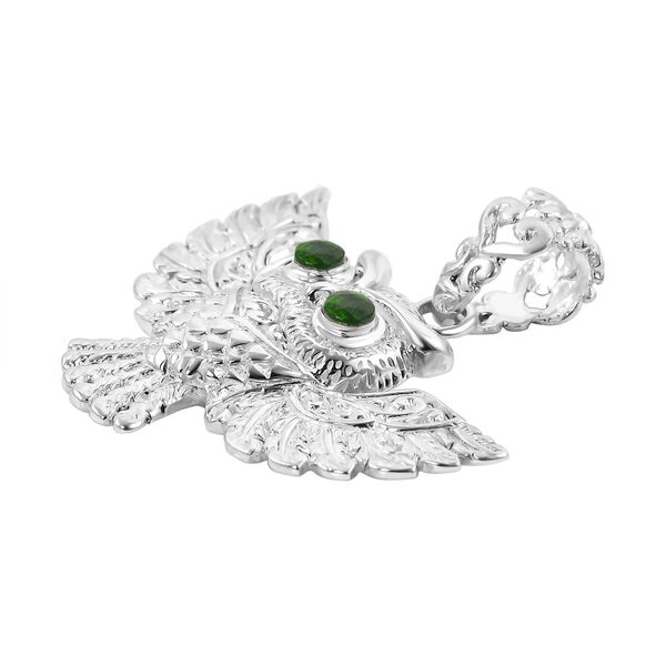 Royal Bali Kollektion - Nat&uuml;rlicher Chromdiopsid-Eule-Anh&auml;nger - 0,26 ct. image number 3