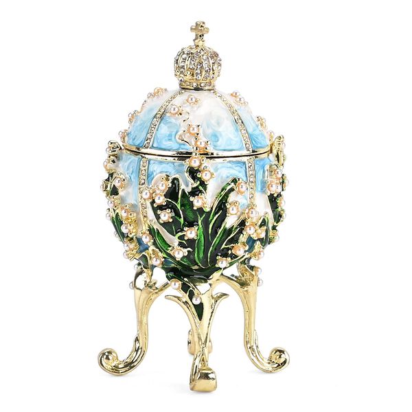 " Egg shape Trinket Storage Box with pearl -  multicolor Material: Alloy size: 6*6*11cm  "" Egg shape Trinket Storage Box with pearl -  multicolor Material: Alloy size: 6*6*11cm  "" Egg shape Trinket Storage Box with pearl -  multicolor Material: Alloy si image number 3