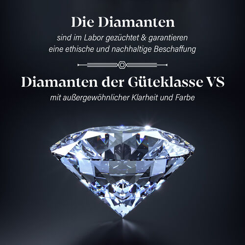 LUXURIANT DIAMOND- SGL zertifizierter VS-EF Labor Diamant Ring, 925 Silber rhodiniert - 1 ct. image number 8
