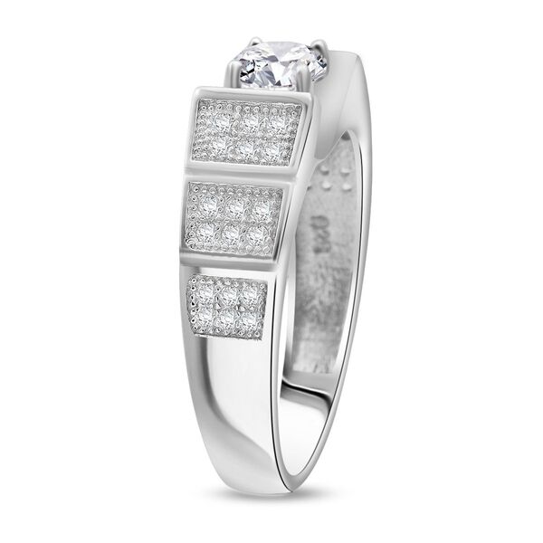 Lustro Stella Weißer Zirkonia Ring 925 Silber rhodiniert (Größe 21.00) image number 4