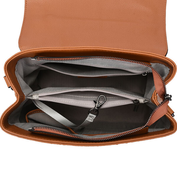 Schultertasche aus 100% echtem Leder mit Kroko-Pr&auml;gung und abnehmbarem Riemen image number 3