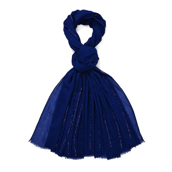 CLOSEOUT Deal - Perlenverzierter Schal, weich und stylisch, 50% Baumwolle 50% Viskose, ca. 90x180cm, Beige