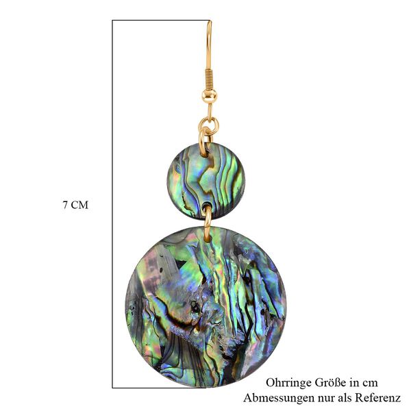Abalone Muschel Ohrringe Reiner Edelstahl, goldfarben image number 5