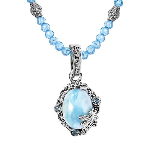 Larimar und blauer Topas-Anhänger mit Kette - 64,40 ct. image number 0