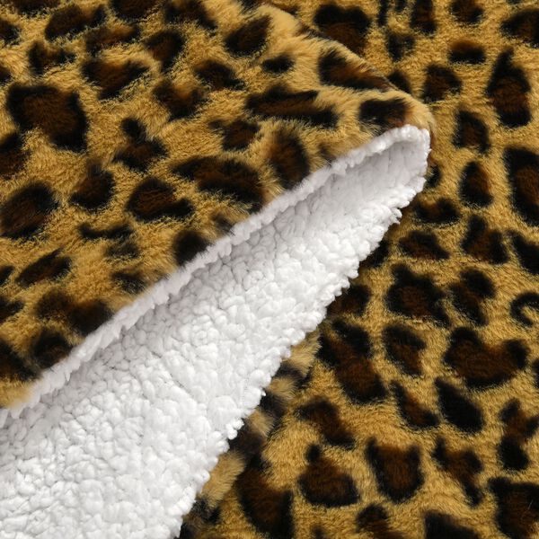 Kunstfell Decke mit Leopardenmuster, Kamel image number 5