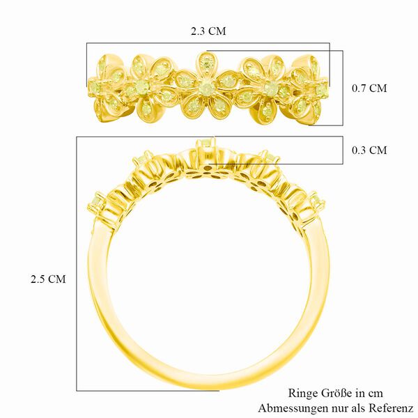 Nat&uuml;rlicher, gelber Diamant-Ring - 0,15 ct. image number 6