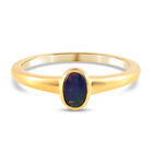 Ammolit Solitär Ring 925 Silber vergoldet (Größe 16.00) ca. 0,53 ct
