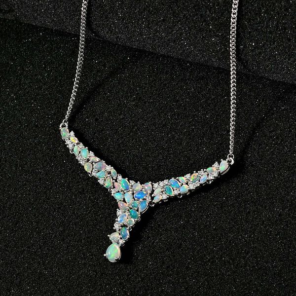 AA natürliche, äthiopische Welo Opal-Halskette, 45 cm - 5,30 ct. image number 3