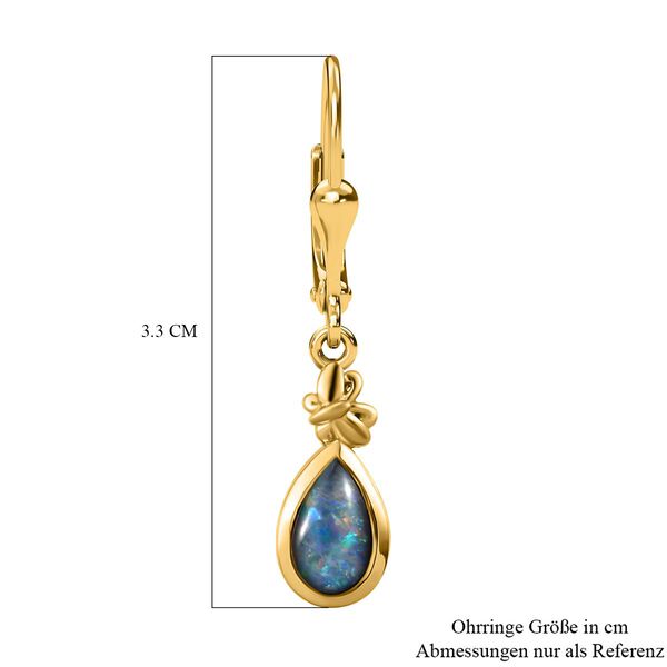 Boulder Opal Triplett Ohrringe, 925 Silber vergoldet ca. 1,27 ct image number 5