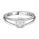 Moissanit Ring, 925 Silber platiniert, (Größe 19.00) ca. 0.69 ct