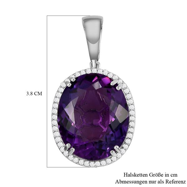 Lusaka Amethyst und wei&szlig;er Zirkon-Anh&auml;nger - 26,50 ct. image number 6