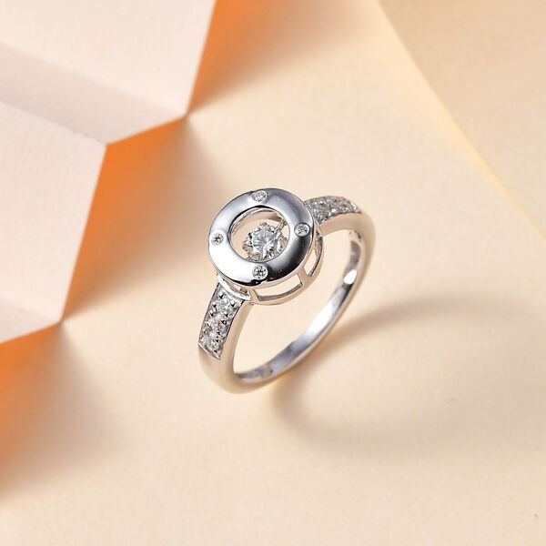 Tanzender Moissanit-Ring, 925 Silber rhodiniert- 0,48 ct. image number 3