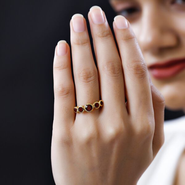 Kirschcitrin Ring, 925 Silber vergoldet, ca. 1.29 ct image number 3