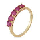 Rubin 5 Stein Ring 925 Silber Gelbgold Vergoldet image number 2