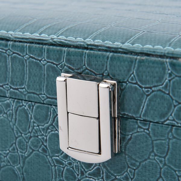 Schmuckkasten mit Kroko-Pr&auml;gung, Blaugr&uuml;n image number 6