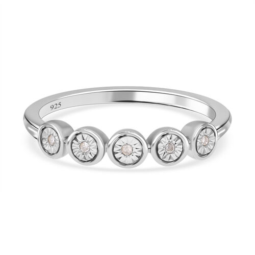 Weißer Diamant Ring, 925 Silber platiniert (Größe 16.00) ca. 0.05 ct image number 0