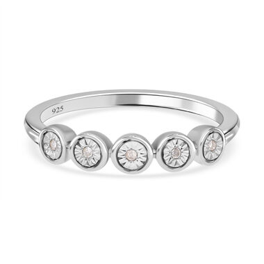 Weißer Diamant Ring, 925 Silber platiniert (Größe 17.00) ca. 0.05 ct
