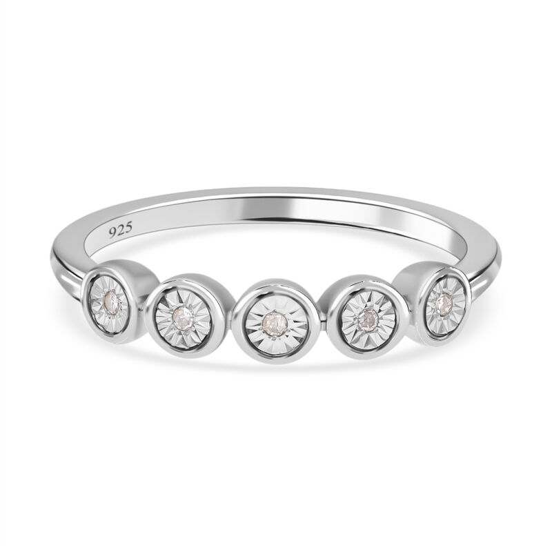 Weißer Diamant Ring, 925 Silber platiniert (Größe 17.00) ca. 0.05 ct image number 0