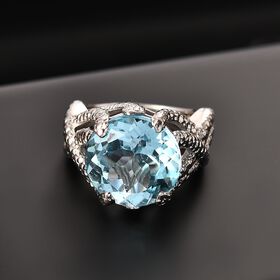 Himmelblauer Topas Ring Messing (Größe 18.00) ca. 12,55 ct