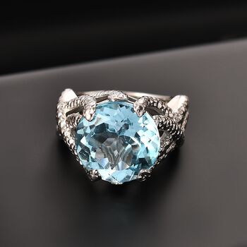 Himmelblauer Topas Ring Messing (Gr&ouml;&szlig;e 18.00) ca. 12,55 ct